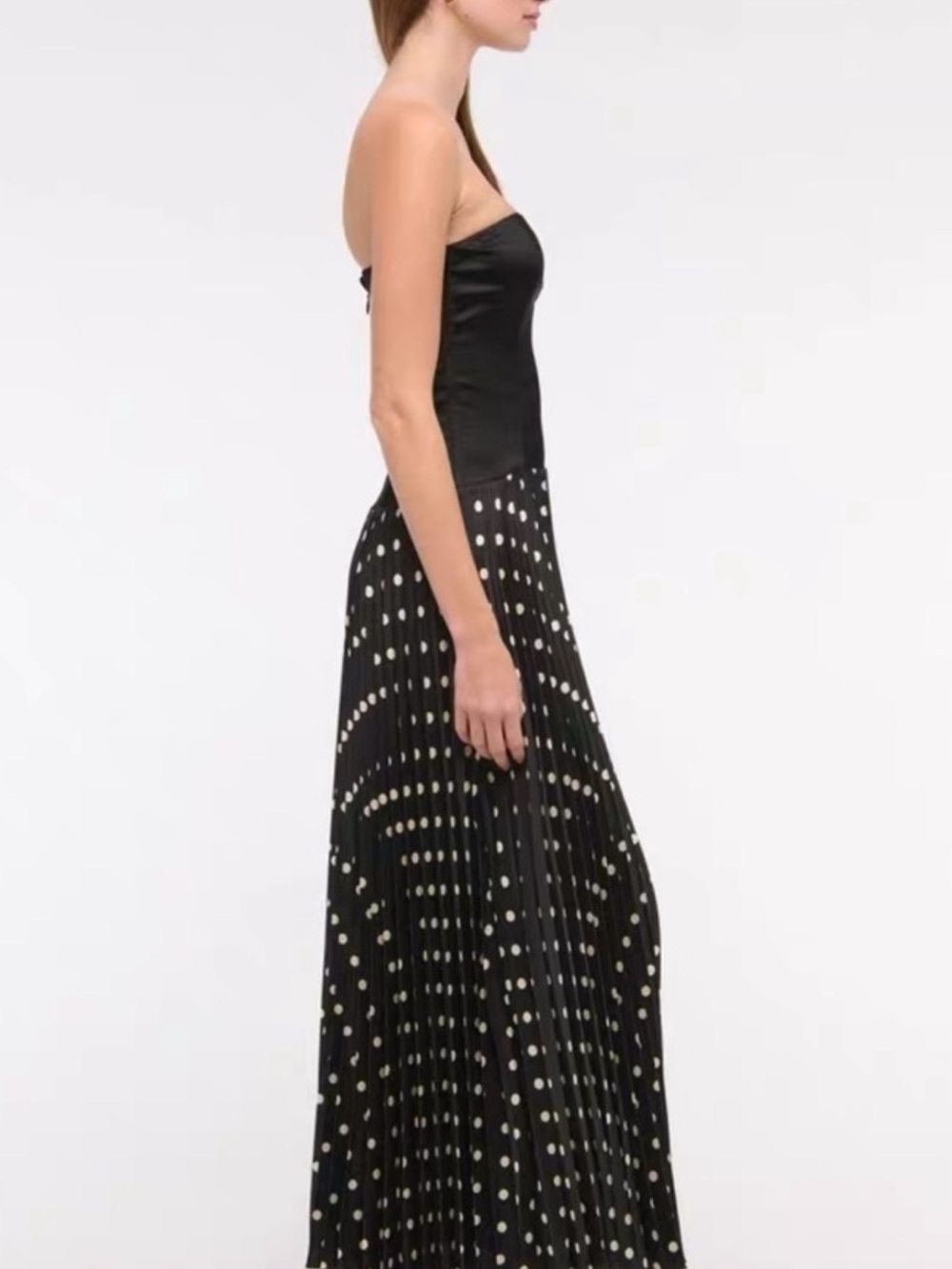 Abercrombie & Fitch Strapless Black Polka Dot Maxi Dress - Picture 5 of 6